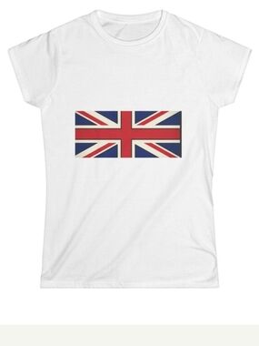 Brand New Women's Soft Tee Featuring a Union Jack Inspired Design